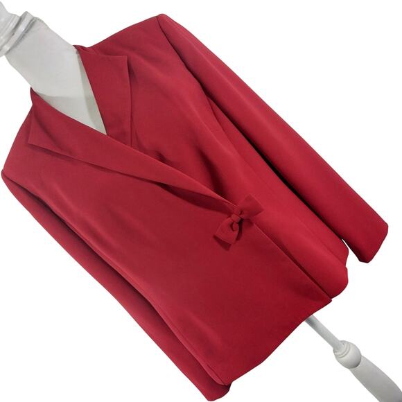 JONES WEAR! ROUGE RED BOW DETAILED WAIST ADORABLE JACKET, BLAZER! SZ 14 - Picture 11 of 11